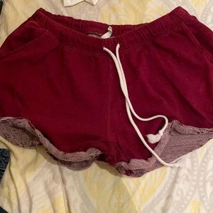 Maroon H&M running/loungewear shorts